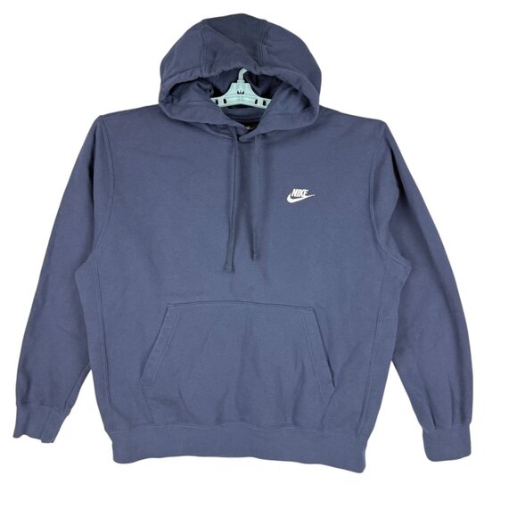 Nike Mens Pullover Navy Blue Hoodie Sweatshirt Size Large Logo Drawstring Pocket - Picture 1 of 10